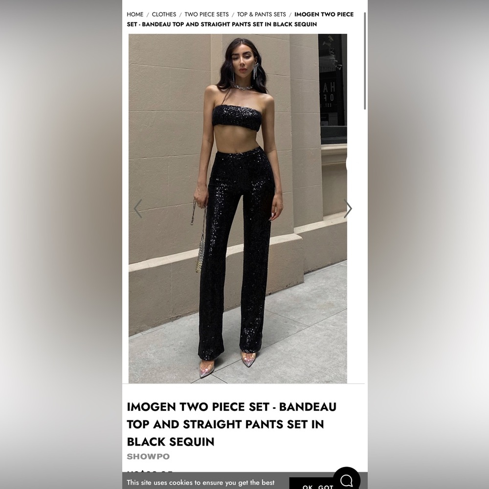 Showpo BANDEAU TOP & STRAIGHT PANTS SET: NWT!